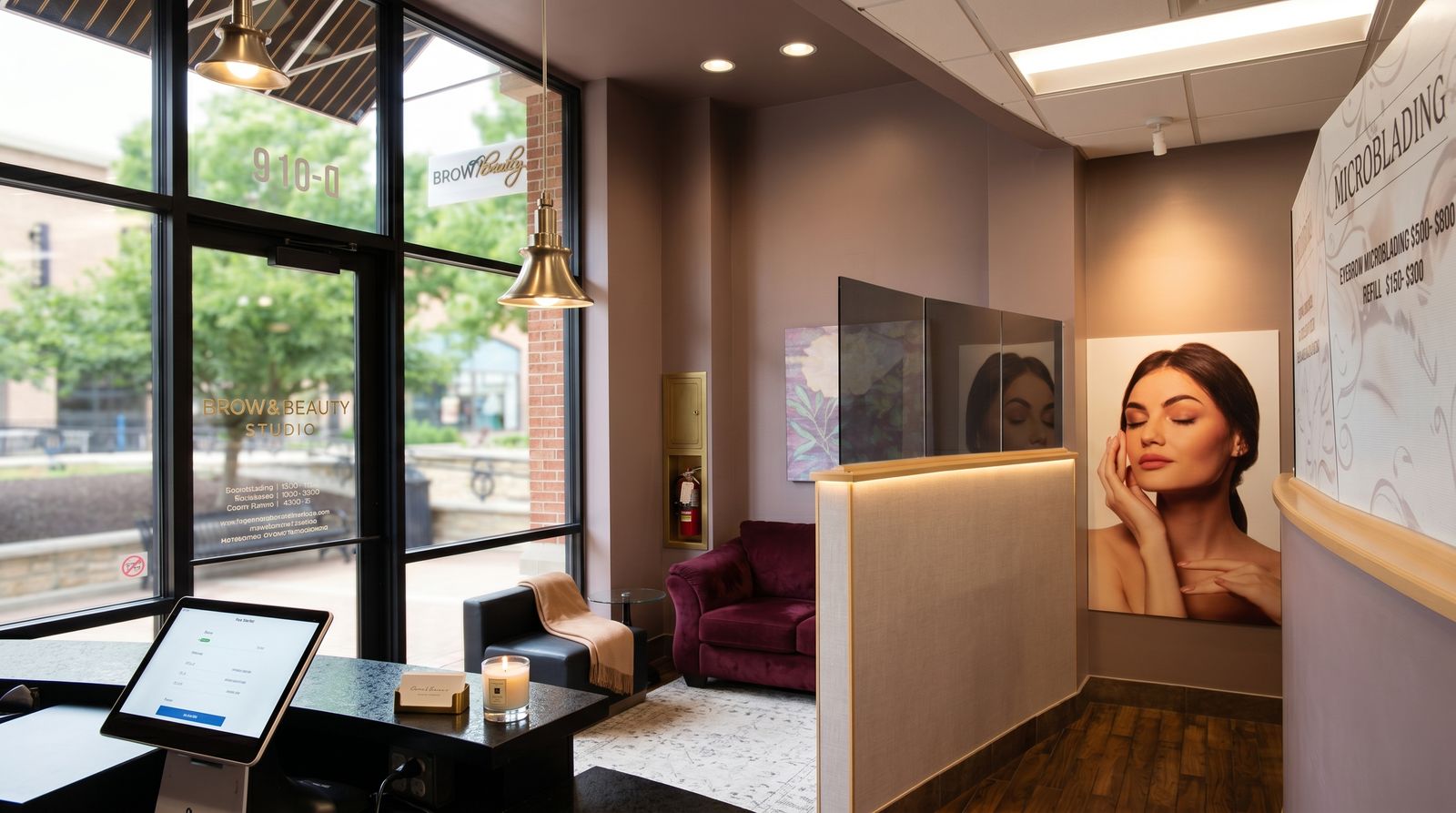 Eyebrow threading service in progress at Brow Threading Kansas City salon