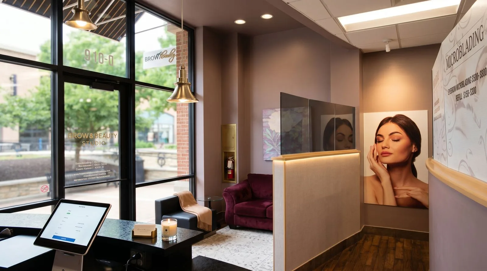 Eyebrow threading service in progress at Brow Threading Kansas City salon